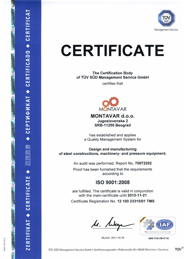 MONTAVAR podcertifikat 01 9001 eng