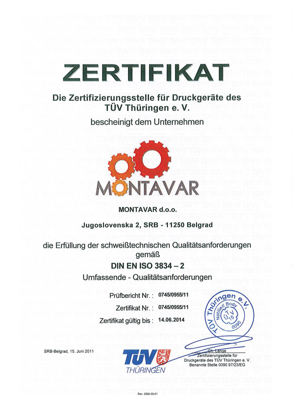 Zertifikate MONTAVAR 3834-2 German